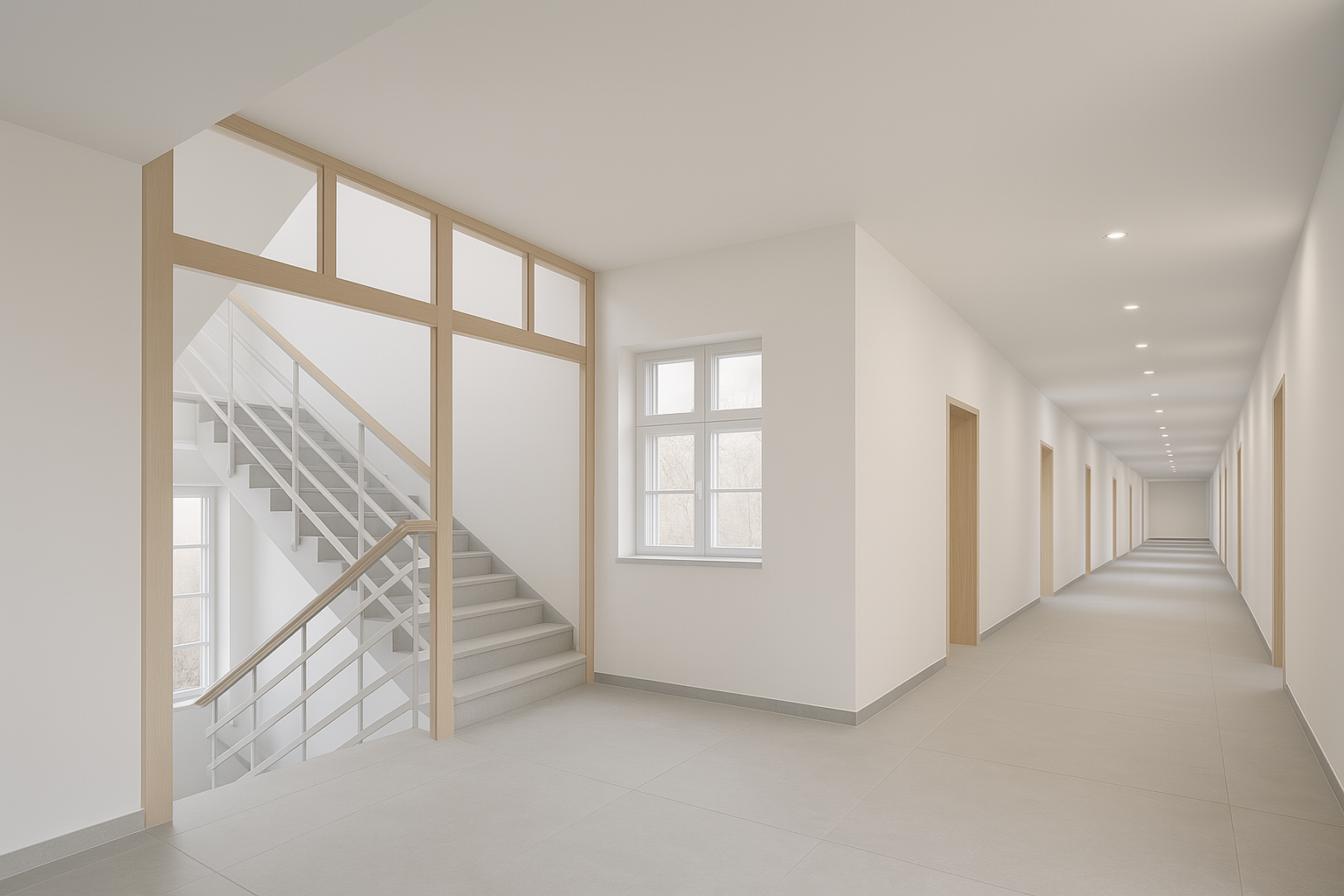 Vizualizace nemocnice po rekonstrukci - hlavní chodba