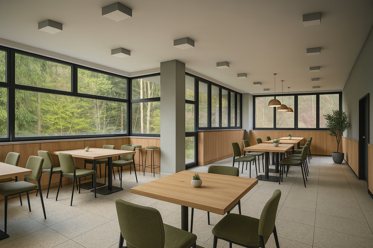 Vizualizace jídelny v nemocnici