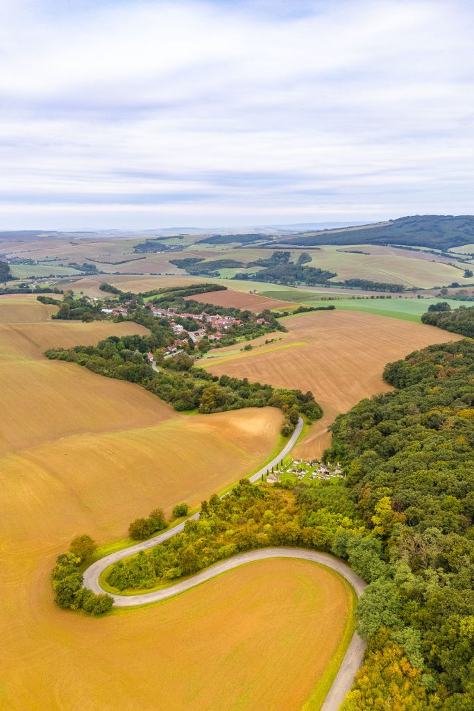 Obec Kunkovice - pohled z dronu